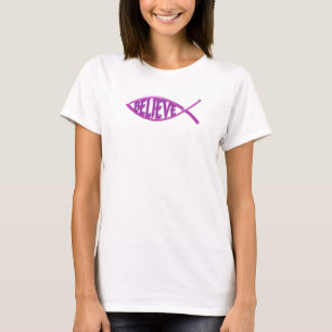 T-shirt Croire le poisson - rose