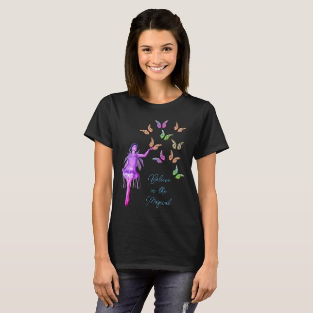 T-shirt Croire les papillons Fairy Inspirational (Devant entier)