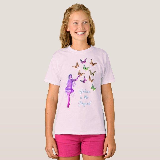 T-shirt Croire les papillons Fairy Inspirational (Devant entier)