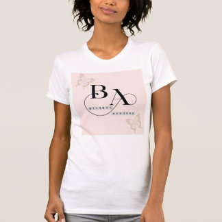 T-shirt Croire moderne rose et noir Atteindre