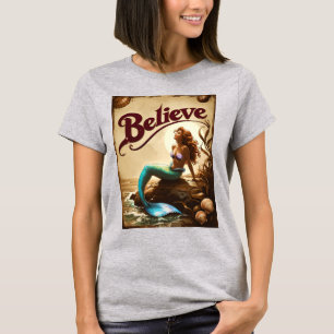 T-shirt Croire Motivationnel Sirène Vintage Rétro femmes
