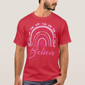 T-shirt Croire Rainbow Sensibilisation Ruban rose