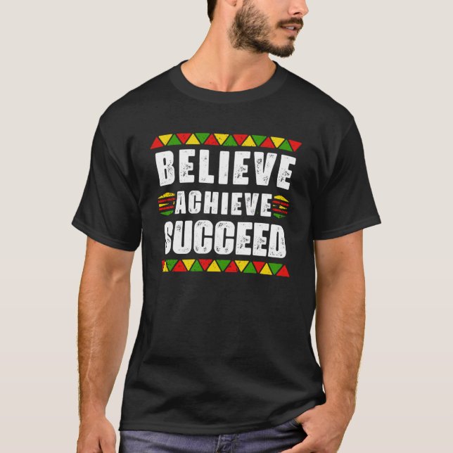 T-shirt Croire réussir Black Pride éduqué Noir (Devant)