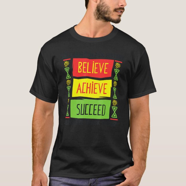T-shirt Croire réussir Mois de l'histoire des Noirs Motiva (Devant)