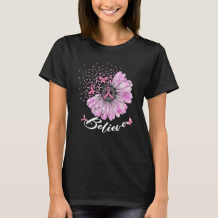 T-shirt Croire Rubans Roses de Sensibilisation au Cancer d