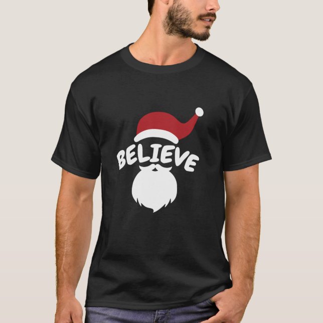 T-shirt Croire Santa Mignon Noël  (Devant)
