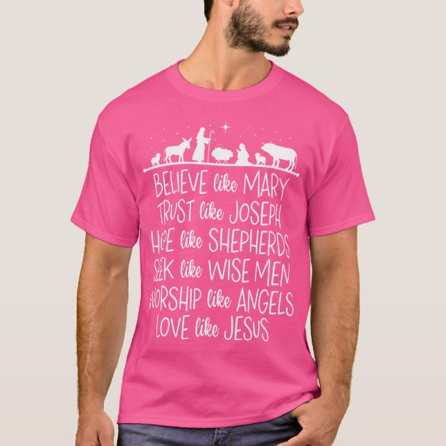 T-shirt Crois Comme Marie Confiance Comme Joseph Priant Ch (Devant)
