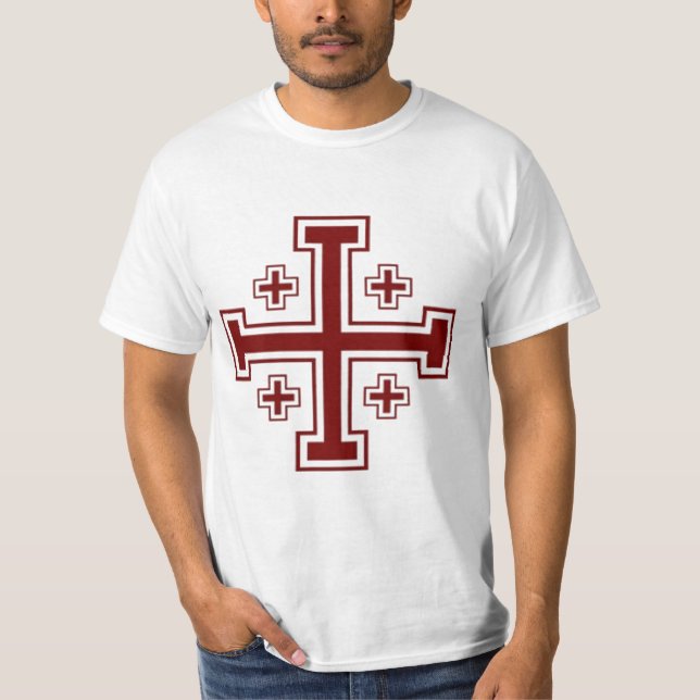 T-shirt Croisé papal de croix de Jérusalem (Devant)