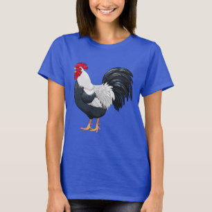 T-shirt Croisement de poulet à l'écorce noire et blanche