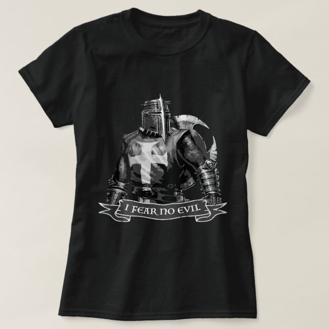 T-shirt Croiseur Je Ne Crains Aucun Mal Chevalier Templier (Design devant)