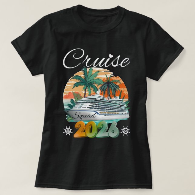 T-shirt Croisière 2026 Famille Vacation Plage Correspondan (Design devant)