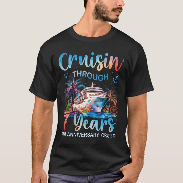T-shirt Croisière à travers 7 ans 7e anniversaire de crois (Devant)