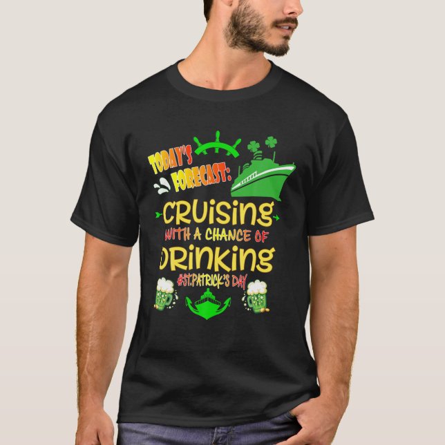 T-shirt Croisière Avec Une Chance De Boire Shamrock De Cro (Devant)