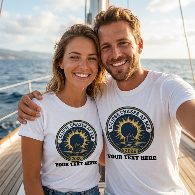 T-shirt Croisière Chasseur d'éclipse en mer 2026  (Créateur téléchargé)