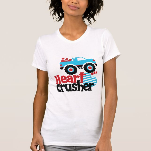 T-shirt Croisière Coeur de Camion Monster bleu Valentine (Devant)