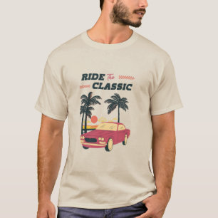 T-shirt Croisière côtière' - Retro Ride on the Beach