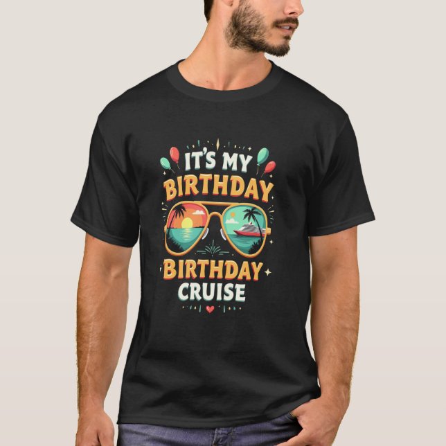 T-shirt Croisière d'anniversaire Bash ensoleillé (Devant)