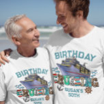 T-shirt Croisière d'anniversaire personnalisée<br><div class="desc">Cette conception peut être personnalisée dans la zone fournie en modifiant la photo et/ou le texte. Vous pouvez également le customiser en cliquant sur Personnaliser ce Modèle, puis en choisissant l'option cliquer pour customiser et supprimer ou modifier la couleur de l'arrière - plan, ajouter du texte, modifier la couleur ou...</div>
