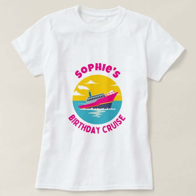 T-shirt Croisière d'anniversaire personnalisée (Design devant)
