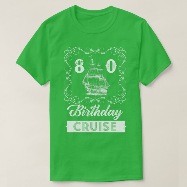 T-shirt Croisière d'anniversaire vintage 80e (Design devant)