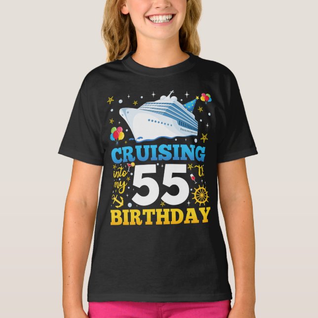 T-shirt Croisière Dans Mon 55 Anniversaire Fille Fête (Devant)