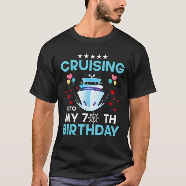T-shirt Croisière Dans Mon 70 Ans Croisière Anniversaire 7 (Devant)