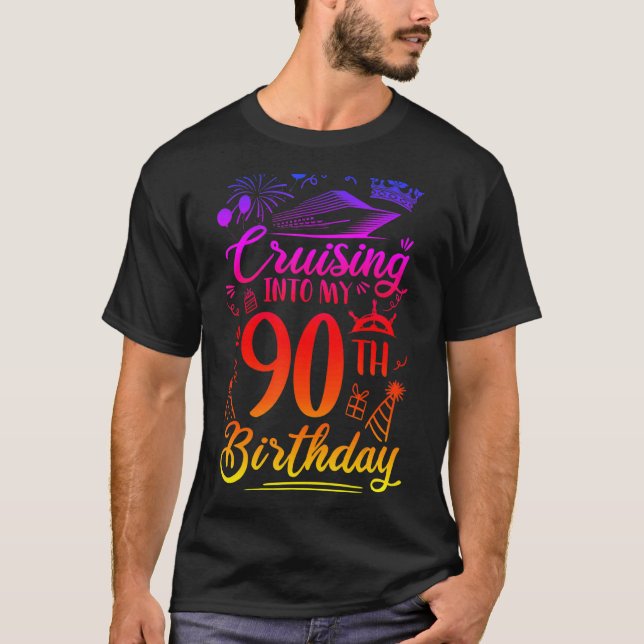 T-shirt Croisière Dans Mon 90 Ans Croisière 90e (Devant)