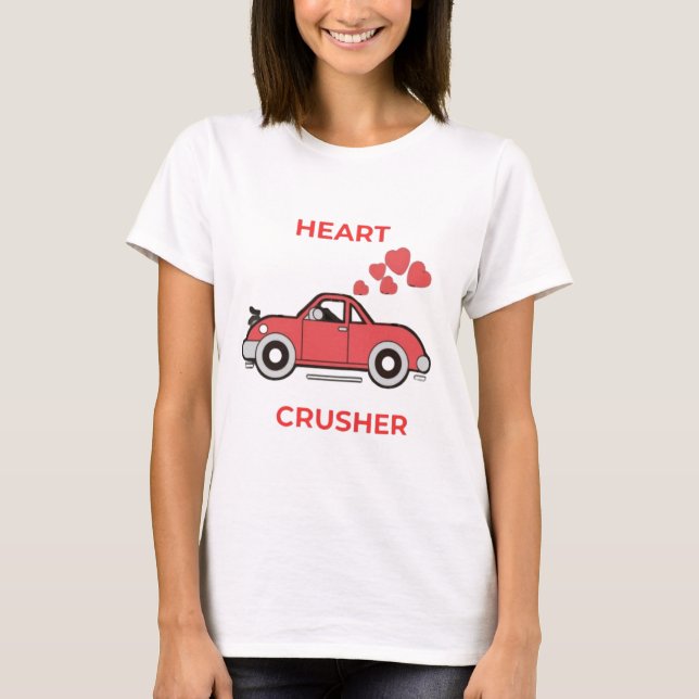 T-shirt Croisière de coeur : Un modèle de voiture Valentin (Devant)