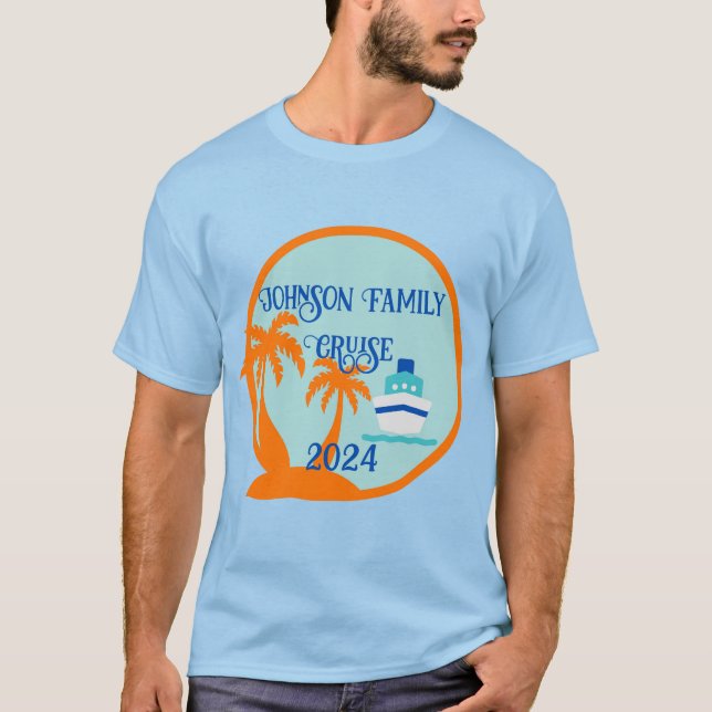 T-shirt Croisière de famille modifiable (Devant)