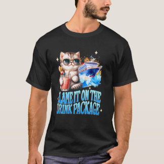 T-shirt Croisière de la dame aux chats buveuse drôle Blâme