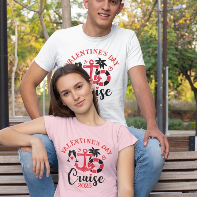 T-shirt Croisière de la Saint-Valentin Date personnalisée  (Créateur téléchargé)