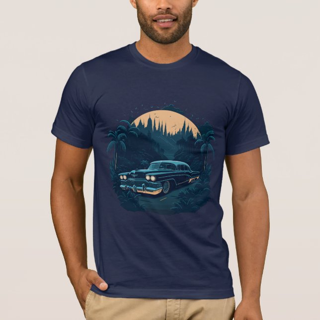 T-shirt Croisière de minuit : Une aventure Cadillac rétro (Devant)