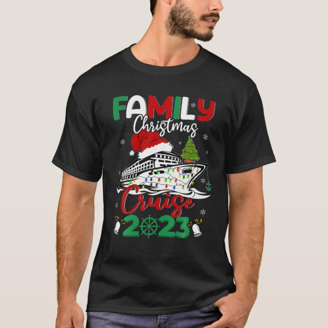 T-shirt Croisière de Noël en famille 2023 Merry Cruisemas  (Devant)