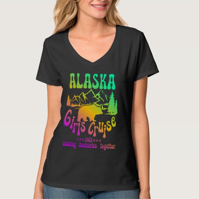 T-shirt Croisière des filles de l'Alaska 2025 Amis et grou (Devant)
