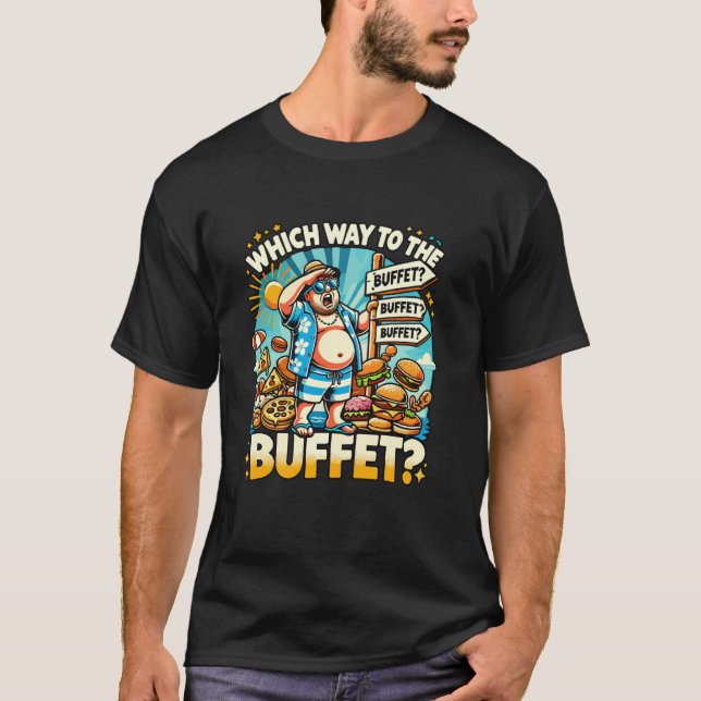 T-shirt Croisière drôle dans quelle direction vers le buff (Devant)