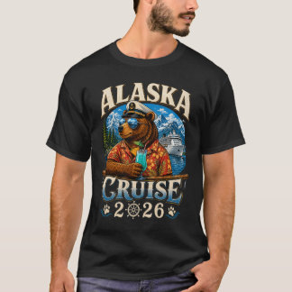 T-shirt Croisière en Alaska avec ours 2026 Vacances d'été