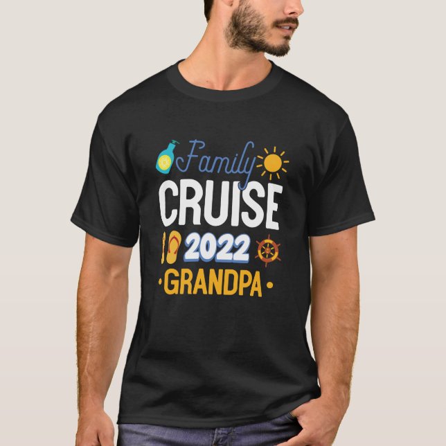 T-shirt Croisière en famille 2022 Grand-pa Cruising (Devant)