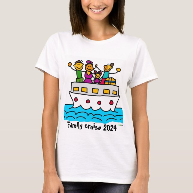 T-shirt Croisière en famille 2024 - Aventure de la jeune f (Devant)