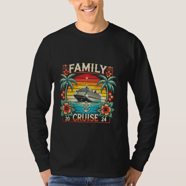 T-shirt Croisière en famille 2024 Tropical Cruise Ship Fam (Devant)