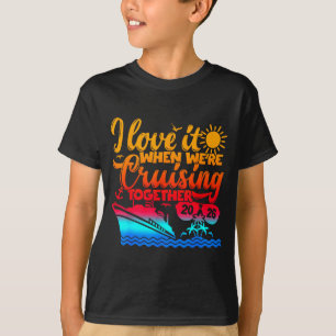T-shirt Croisière en famille 2026 J'adore quand on fait un