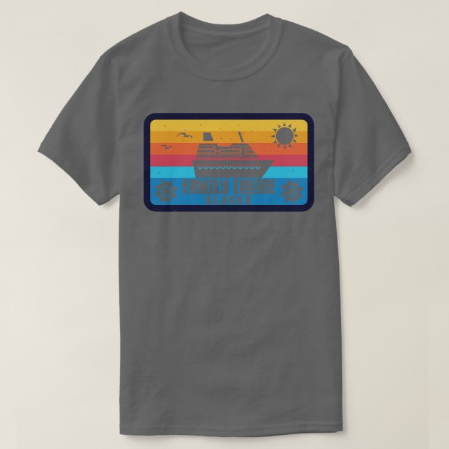T-shirt Croisière en famille Alaska Style Rétro (Design devant)