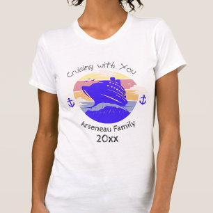 T-shirt Croisière en famille Blanc/orange Personnaliser
