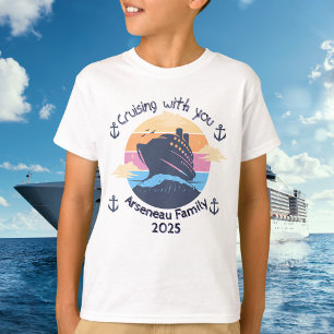 T-shirt Croisière en famille Blues ENFANTS Personnaliser