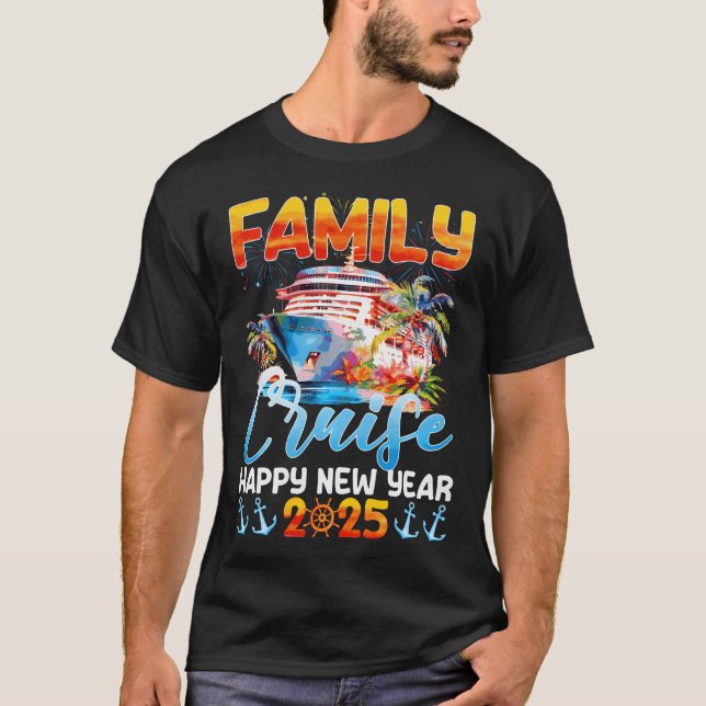 T-shirt Croisière En Famille Bonne Année 2025 Nye Nye New  (Devant)