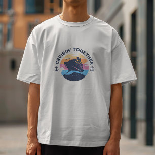 T-shirt Croisière en famille Coucher de soleil Personnalis
