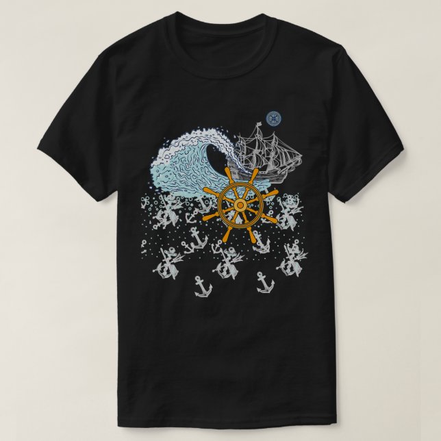 T-shirt Croisière en haute mer sr en contrôle des vagues (Design devant)