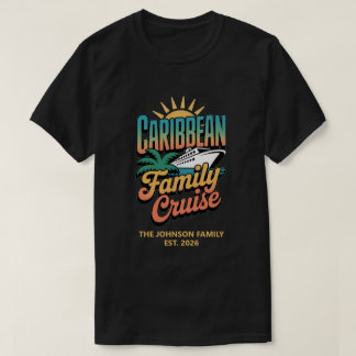 T-shirt Croisière familiale dans les Caraïbes Nom personna