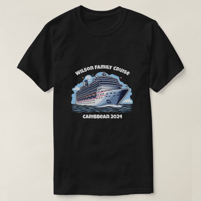 T-shirt Croisière familiale Nom personnalisé Année Corresp (Design devant)