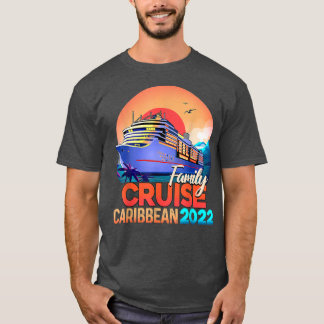 T-shirt Croisière famille Caraïbes 2022 Hommes Garçons Fil
