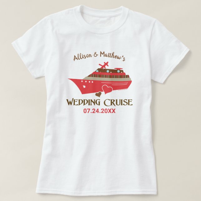 T-shirt Croisière Mariage personnalisée (Design devant)